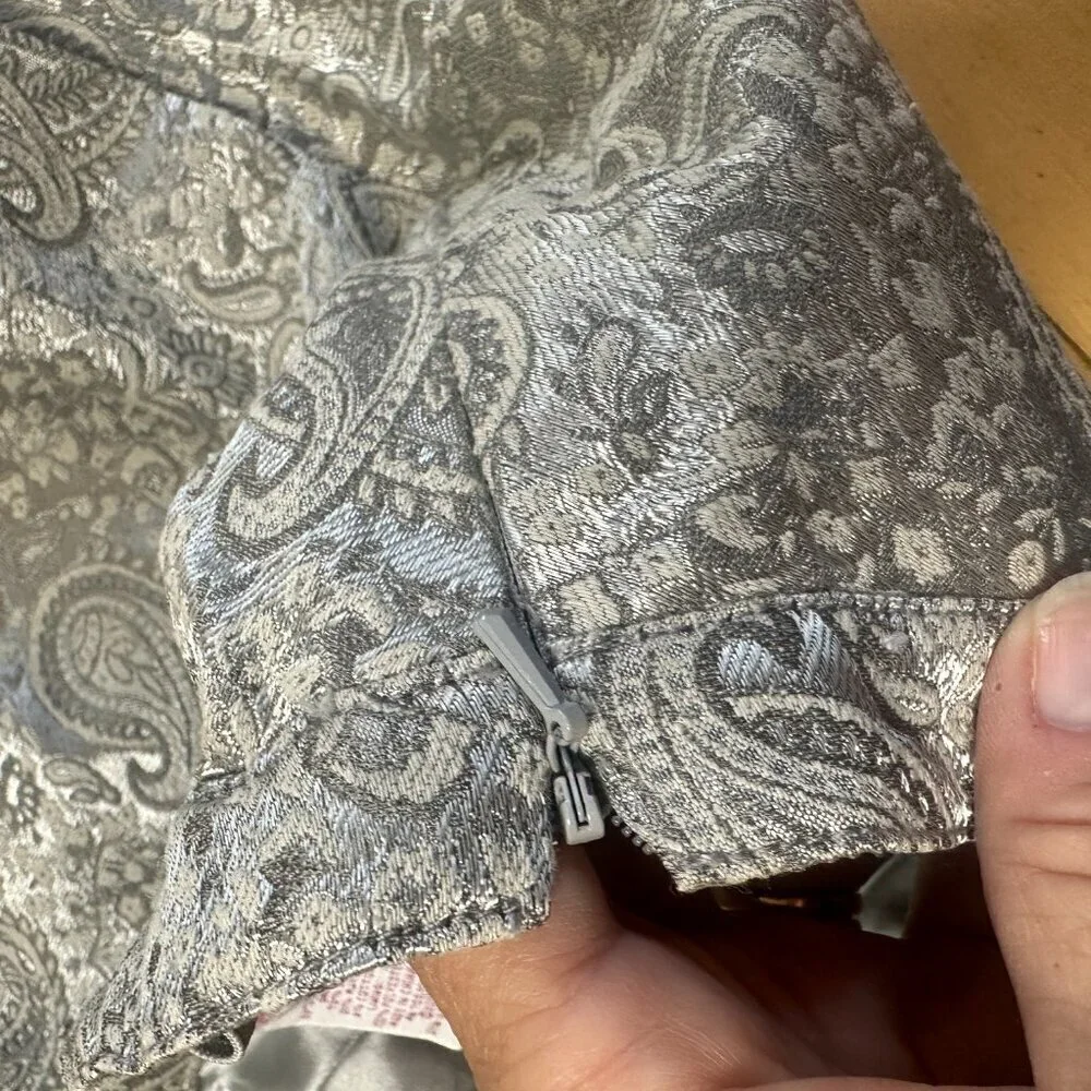 Vintage GYMBOREE Silver Paisley Skater Skirt Lined Size 6